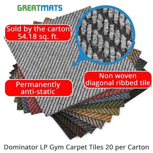 Greatmats Champion XP Carpet Squares | Commercial Carpet | 20x20 inch | High Traffic Carpet | Carpet Square Tiles | 12 Tiles per Carton | Heavyweight