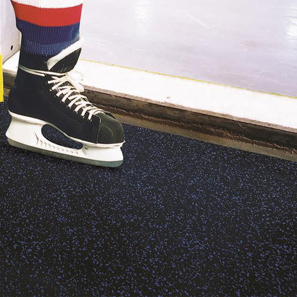 HatTrick close up of Blade Rolled Rubber 9 mm x 4 Ft. Wide Per SF with ice skates