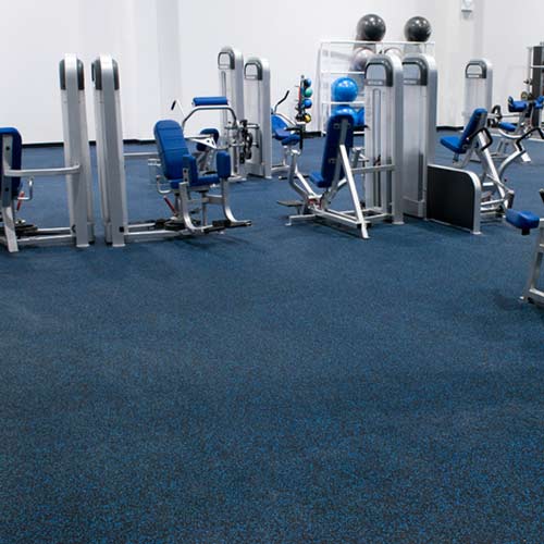 Interlocking Rubber Tile 23x23 Inch x 8 mm 10% Color Eureka Blue Eureka Gym