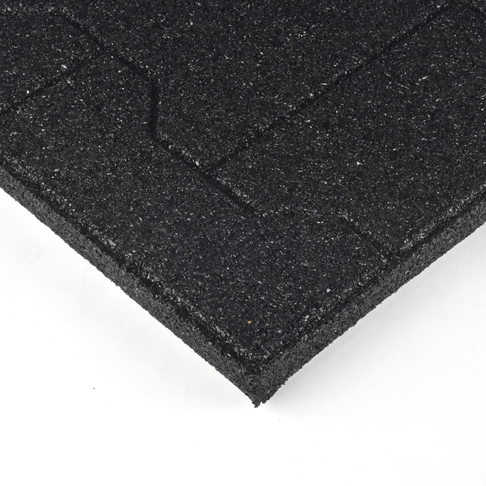 Corner of Equine Paver Tile Black 30 mm x 2x2 Ft. Outdoor Paver