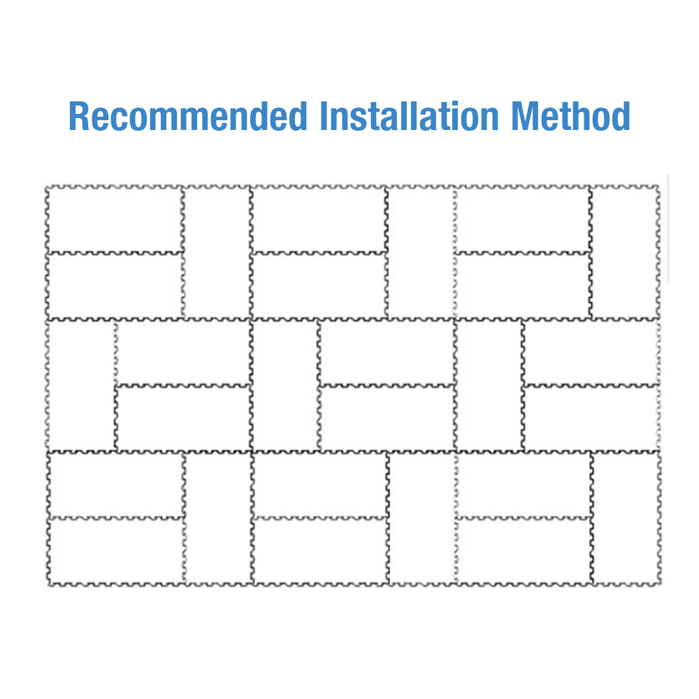 RageTurf Rally Athletic Indoor Interlocking Tile 23 x 46 Inch x 24 mm installation diagram