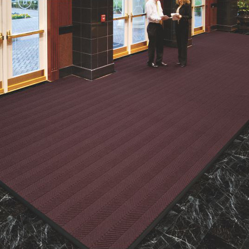 Waterhog Eco Elite Roll Goods Indoor Outdoor Matting 6 x 67 ft maroon entrance.