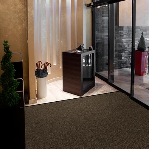 Berber Roll Goods Indoor Entrance Matting-Singed Edge 6 x 125 ft install lobby.