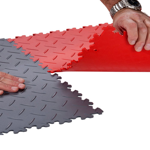 Diamond Plate Flooring Tile Pvc Interlocking Garage Tile Supratile