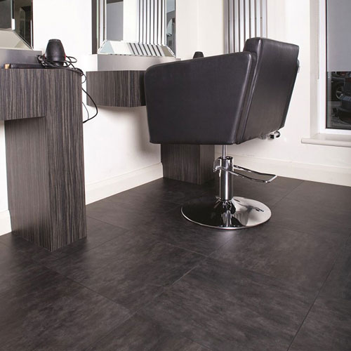 salon flooring replaced easily with vinyl tiles
