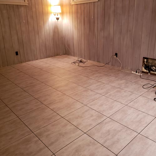 Basement flooring tiles that look like natural sandstone