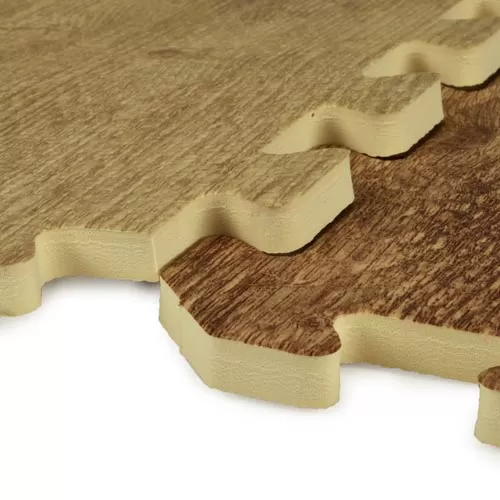 Wood Grain Foam Tiles with laminate look top layer