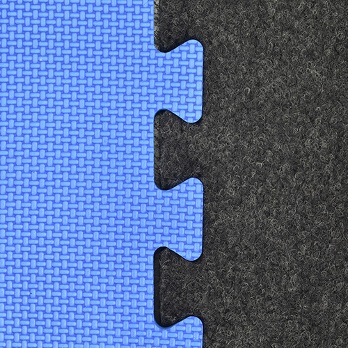 carpet to tile transition strips on interlocking tiles