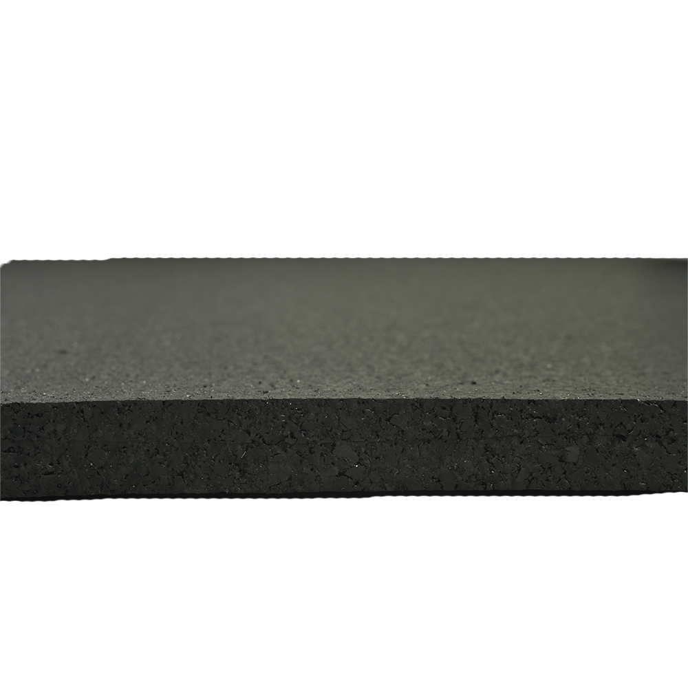 ForceFit Athletic Rolled Rubber Black 1/2 Inch x 4 Ft. Wide Per SF Side view