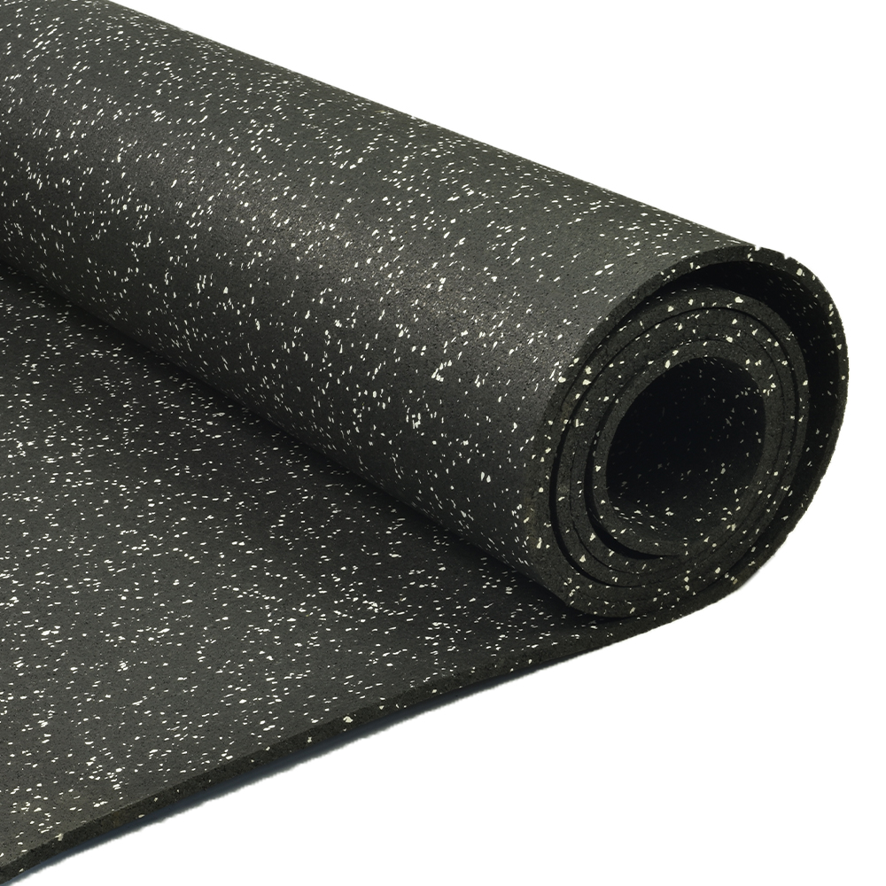 Gray Roll ForceFit Athletic Rolled Rubber 10% Color 8 mm x 4 Ft. Wide Per SF