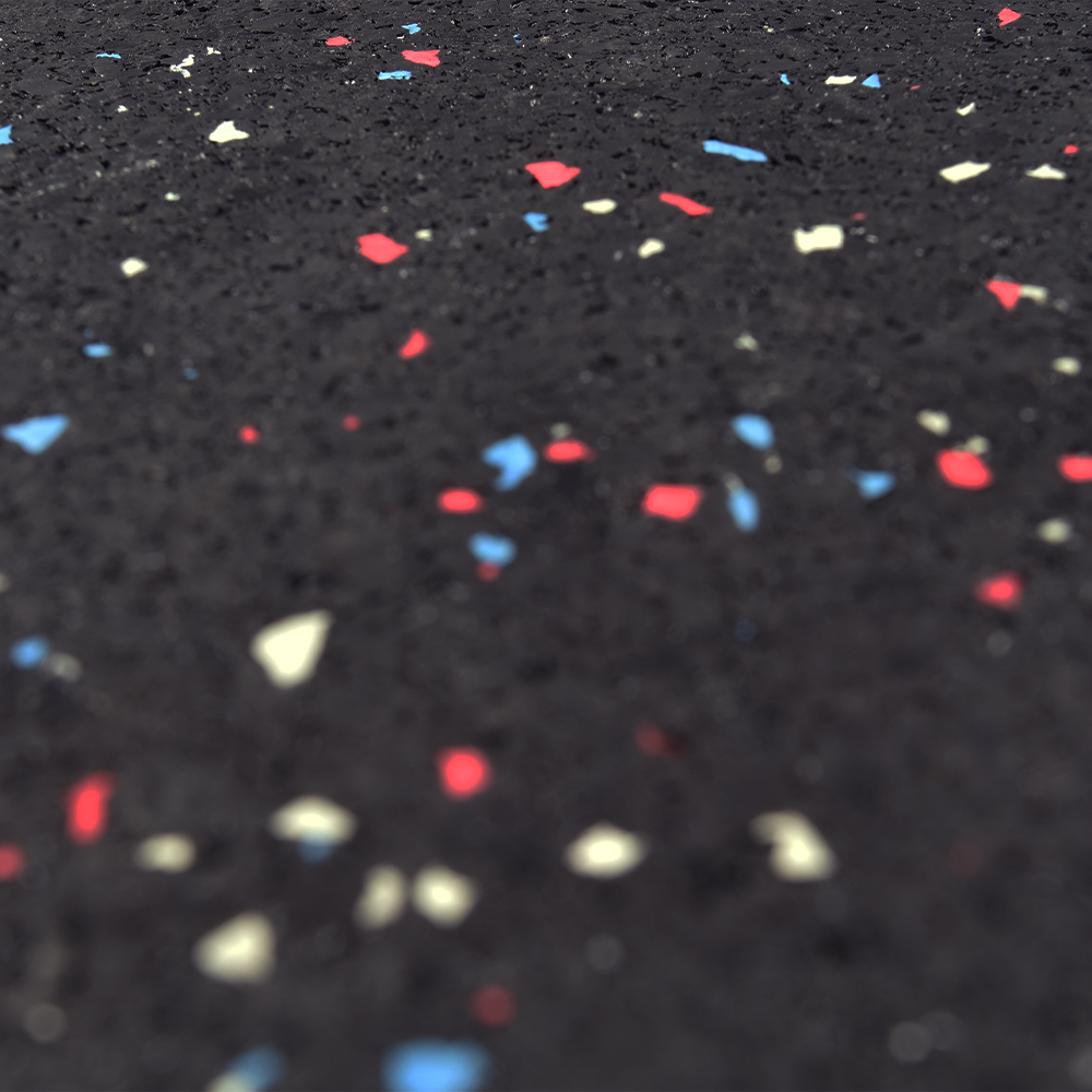 ForceFit West Athletic Rolled Rubber Regrind 8 mm x 4 Ft. Wide Per SF close up angle across