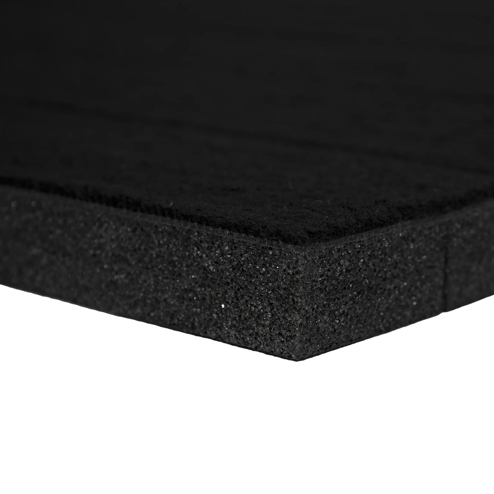 Black G-Floor Competition Cheer Roll Out Mat 1-3/8 Inch x 6x42 Ft. tope corner view