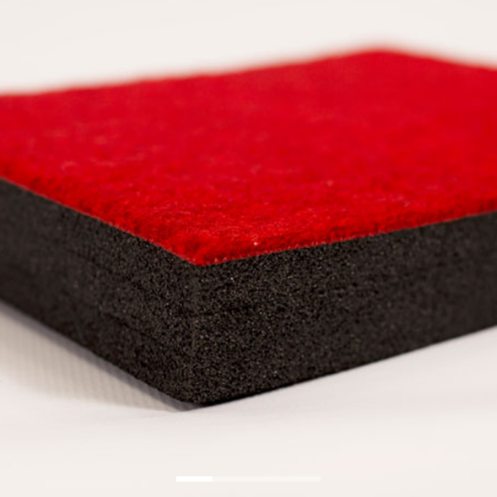 G-Floor Home Cheer Roll Out Mat 1-3/8 Inch x 5x10 Ft. Red side angle top