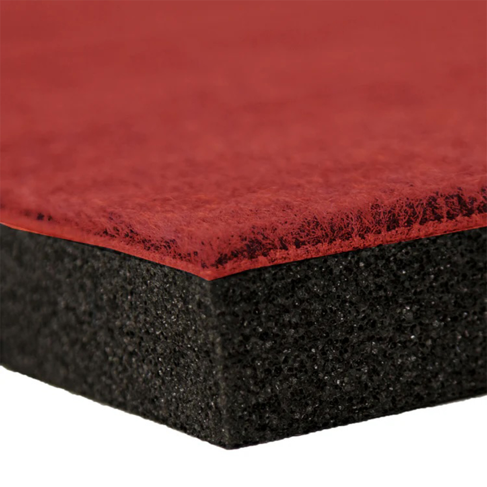 Corner in Red of G-Floor Home Cheer Roll Out Mat 1-3/8 Inch x 5x10 Ft.