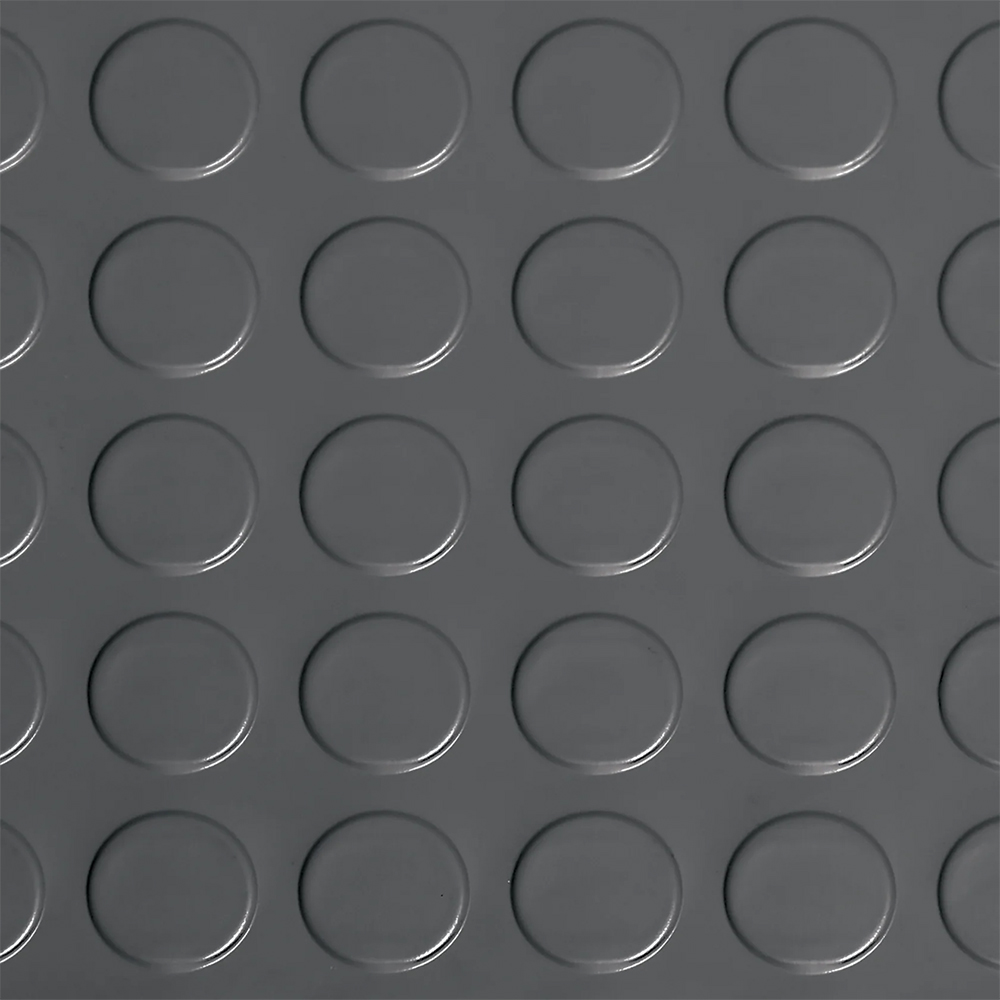 G-Floor Coin Tread Garage Floor Roll 75 Mil x 8.6x24 Ft. close up of slate gray