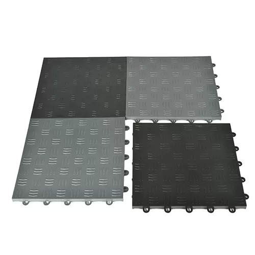Interlocking Garage Floor Tiles Black and Gray
