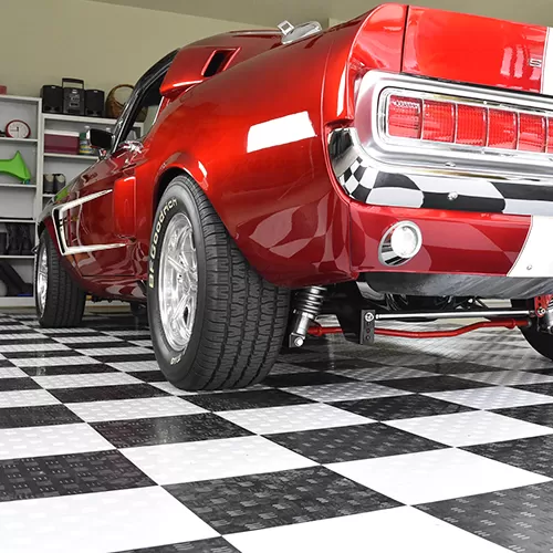 garage flooring installed over concrete