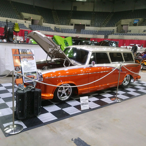 1960 Rambler At Car Show over Garage Floor Tile Diamond