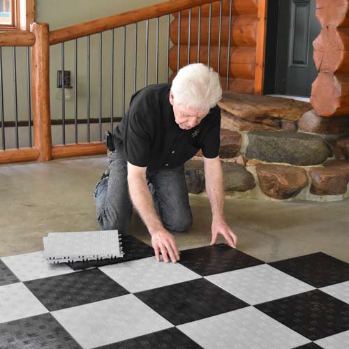 Easy Installation Interlocking textured diamond plate floor tiles