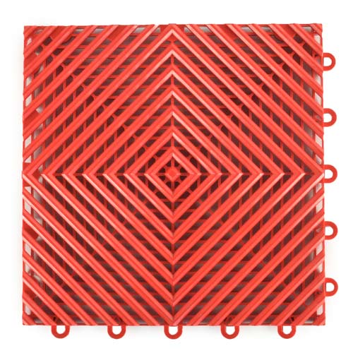 Red Perforated Garage Tile