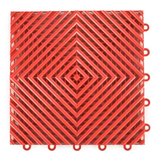 Red Perforated Garage Tile