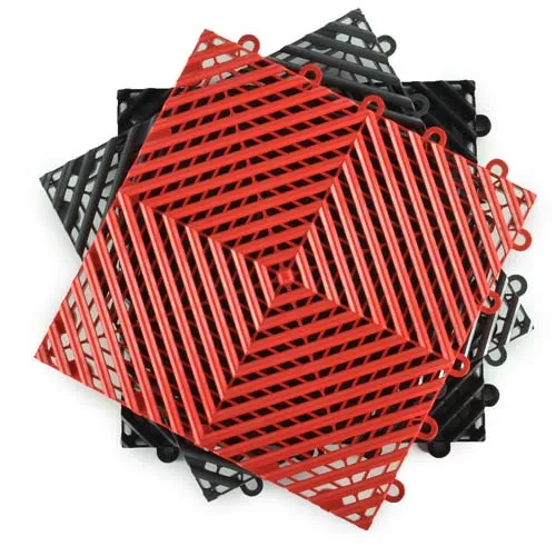red, black and gray drainage tiles for garage or home use