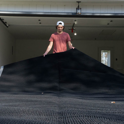 Large roll out garage floor mats