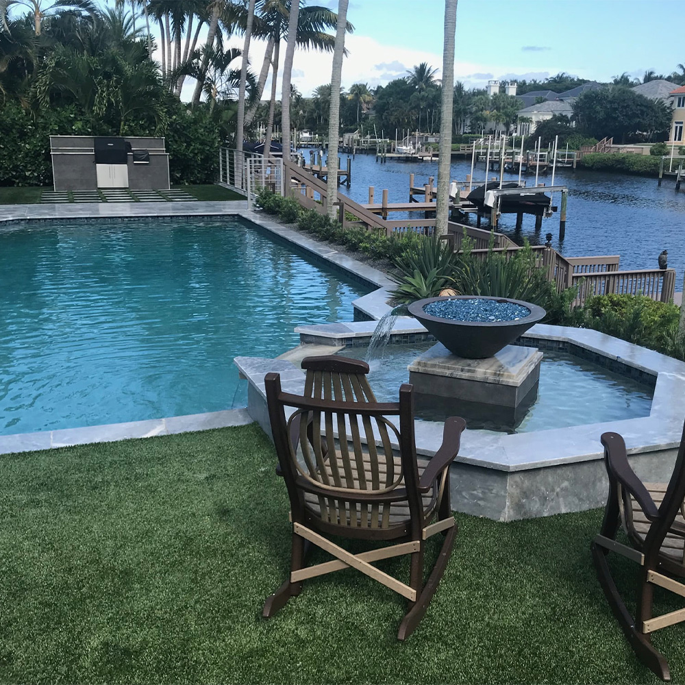 soft artificial turf grass for hot tub areas