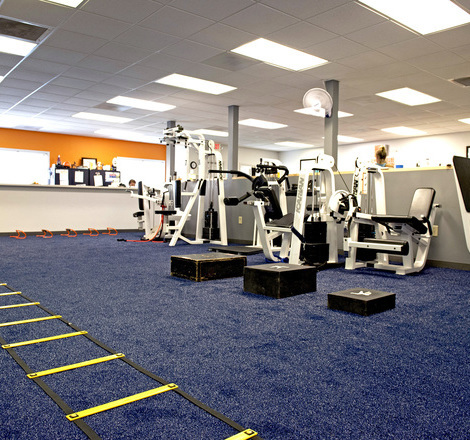 pt gym with artificial grass turf