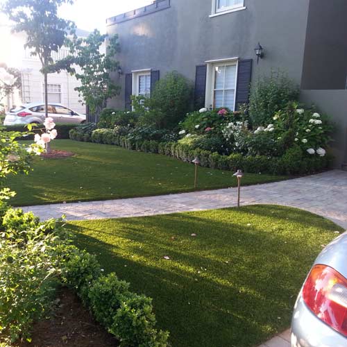 La Jolla Artificial Turf Roll 15 Ft  Brick Path 