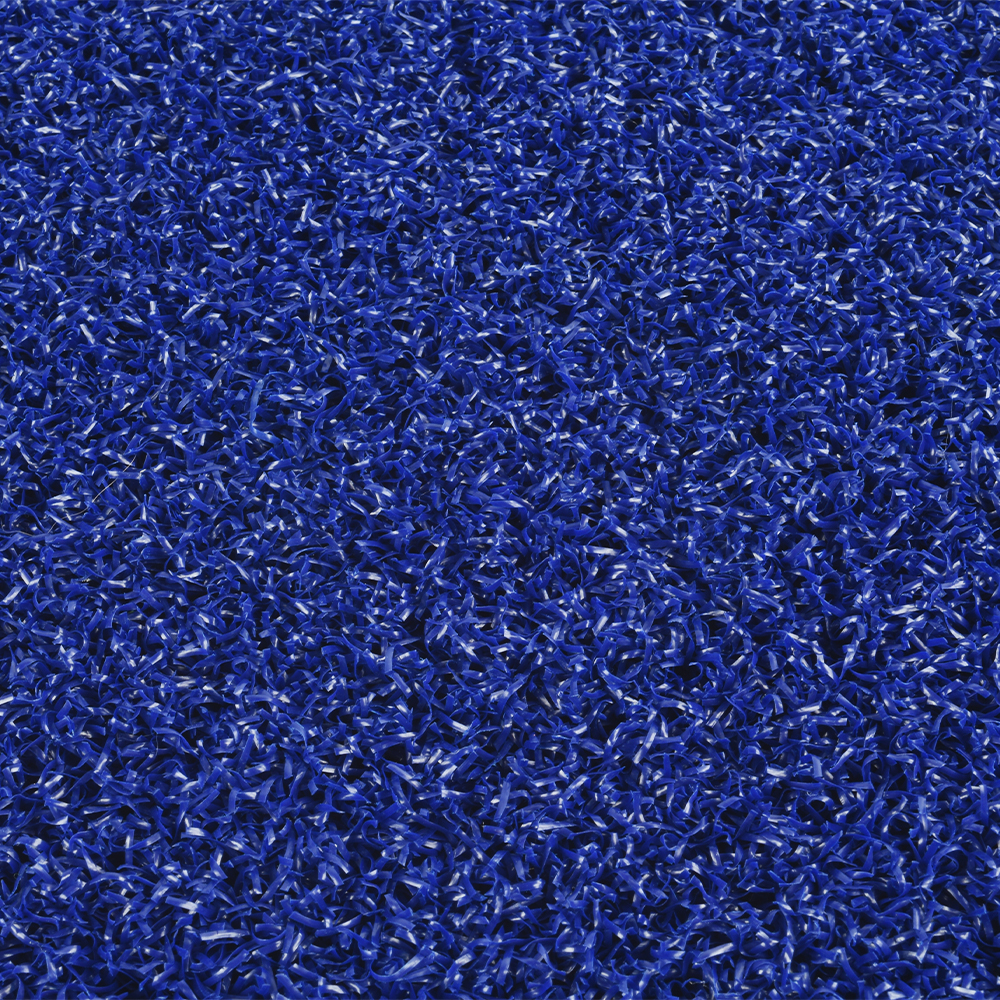 close up of blue colored baseball home plate mat