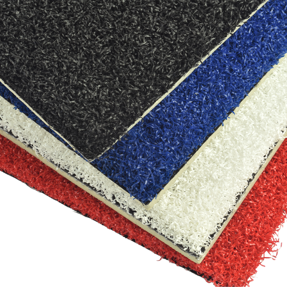 Drill Turf Max Artificial Grass Turf Colors 5mm Padded 3/4 Inch x 15 Ft. Wide Per SF stack, black, blue, white, red