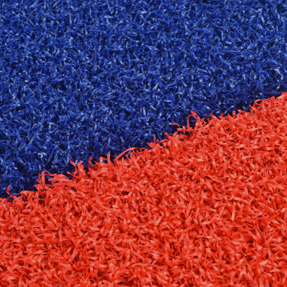 Drill Turf Max Artificial Grass Turf Colors 5mm Padded 3/4 Inch x 15 Ft. Wide Per SF red and blue