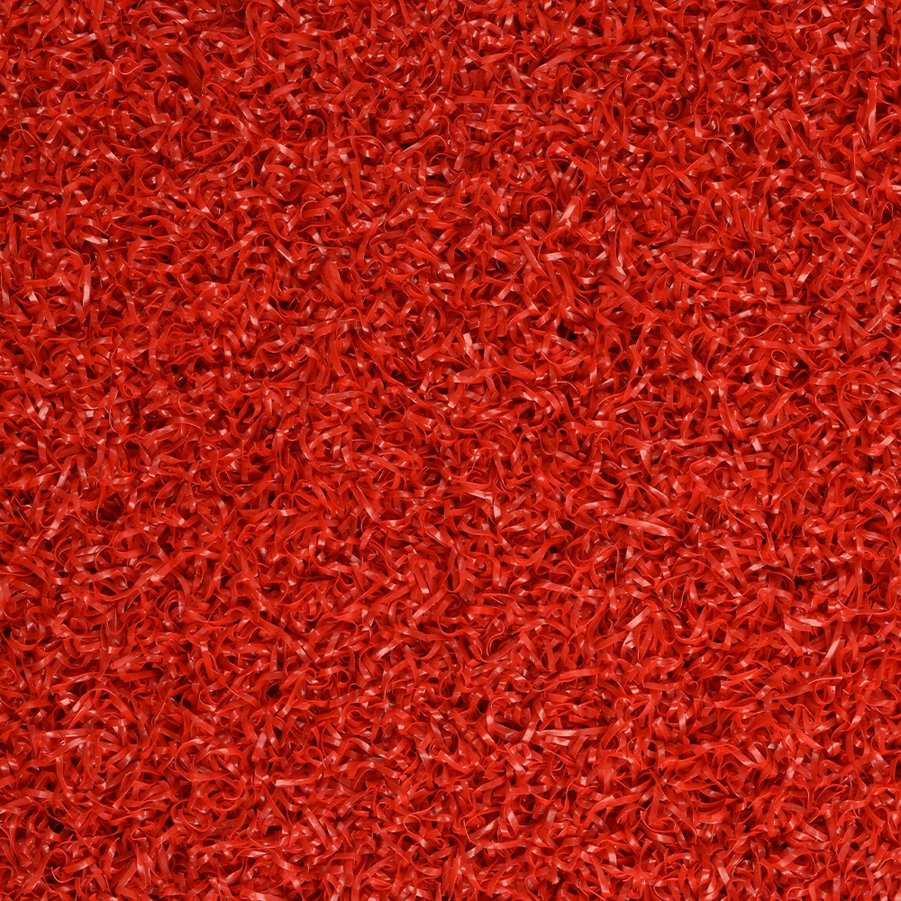 Red texture close up of Drill Turf Max Artificial Grass Turf Colors 5mm Padded 3/4 Inch x 15 Ft. Wide Per SF