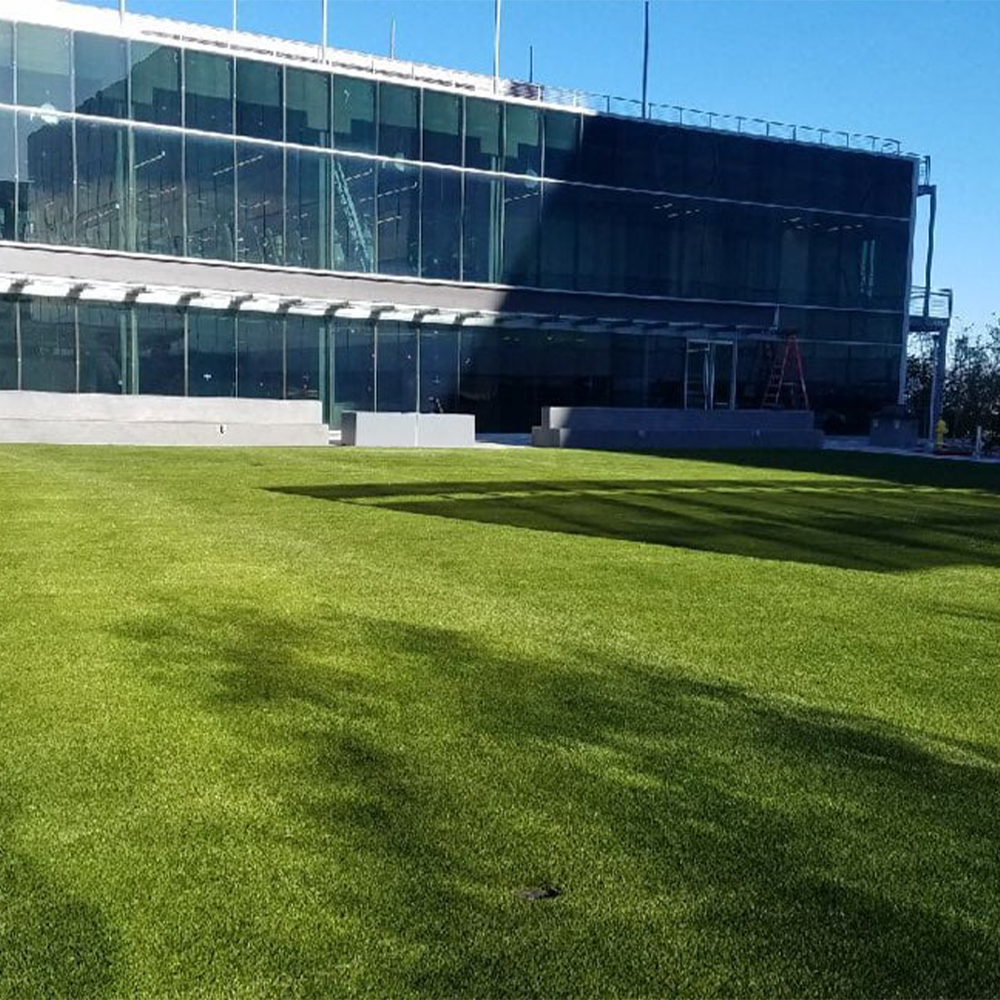 Commercial building install Traffic Blade Silver Artificial Turf Roll 1-1/2 Inch x 15 Ft. Wide Per SF