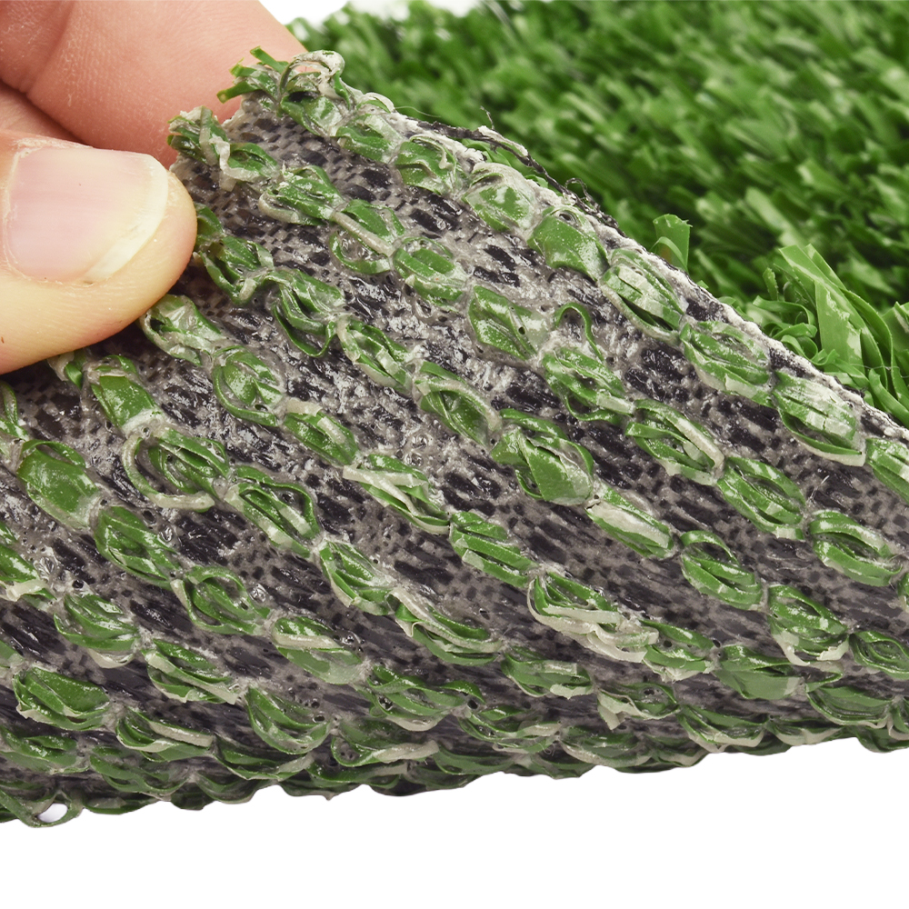 V-Max Lite Artificial Grass Turf 3/4 Inch x 15 Ft. Wide Per SF corner up showing turf and backing
