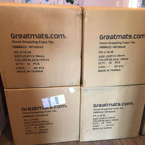 puzzle mats packaged for ground delivery