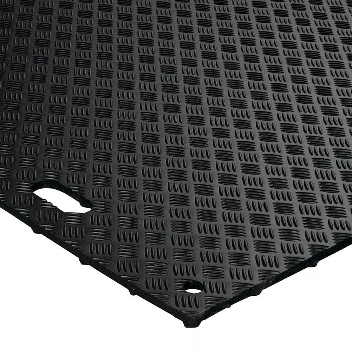 Low profile 4 bar surface MambaMat Ground Protection Mat Black 1/2 Inch x 4x8 Ft.