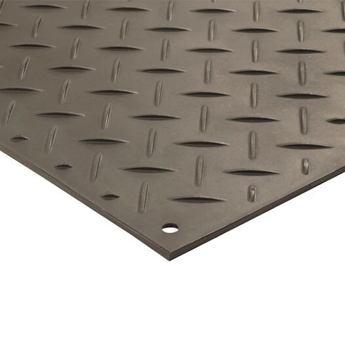 Rubber-Cal Diamond Plate 4 ft. x 8 ft. Black Rubber Flooring (32