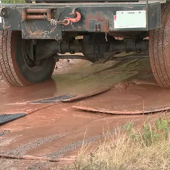 trucks get stuck in mud