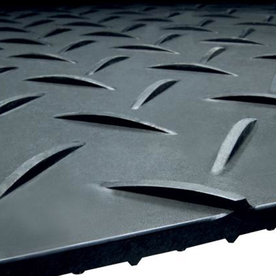 Mat-Pak Ground Protection | 4x8 ft | Black | Landscaping, Construction, Roadway | Skid Steer Traction Mats | 12 Pack Kit | Texture: Diamond or Smooth