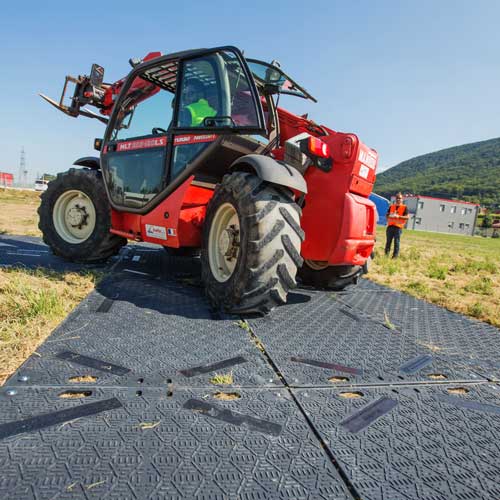 ground protection mats over grass