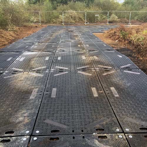 Temporary roadway for muddy pathways or dirt roads