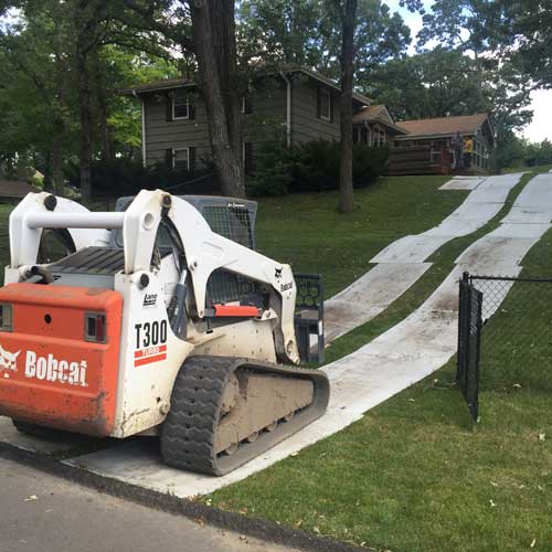 Ground Protections Mats over Hilly Lawn
