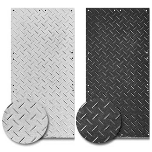 Mat-Pak Ground Protection | 4x8 ft | Black | Landscaping, Construction, Roadway | Skid Steer Traction Mats | 12 Pack Kit | Texture: Diamond or Smooth