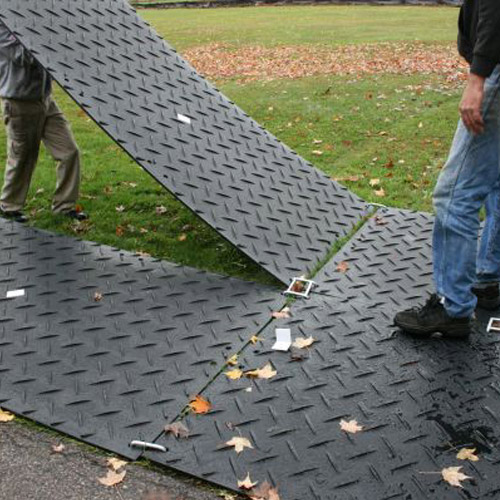 wear resist HDPE 4x8 ft ground heavy duty rubber temporary construction  HDPE plastic road mat Supplier