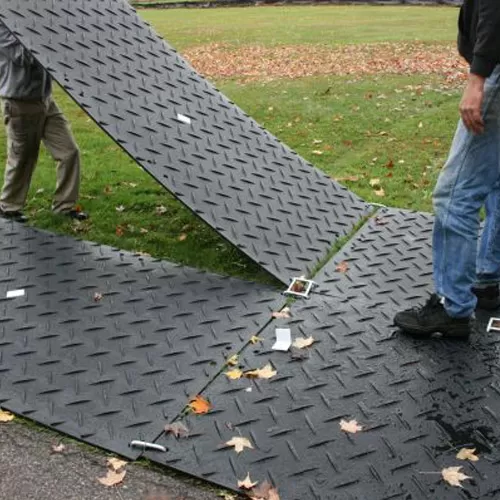 Mat-Pak Ground Protection 3x8 ft Black connected with link