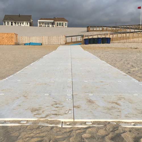 Matrax Light Duty Pedestrian Composite Mat 4x4 Ft white beach mats.