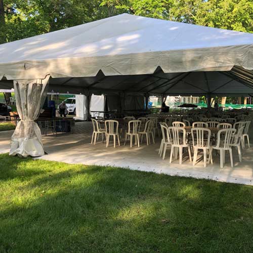Large composite mats for backyard events