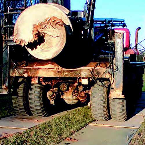 ground protection mats over grass